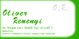 oliver remenyi business card